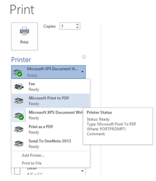 Print to PDF